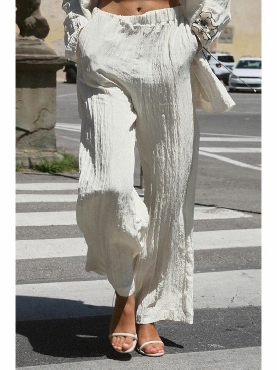Zara Pants - Zara WRINKLED EFFECT WIDE LEG PANTS